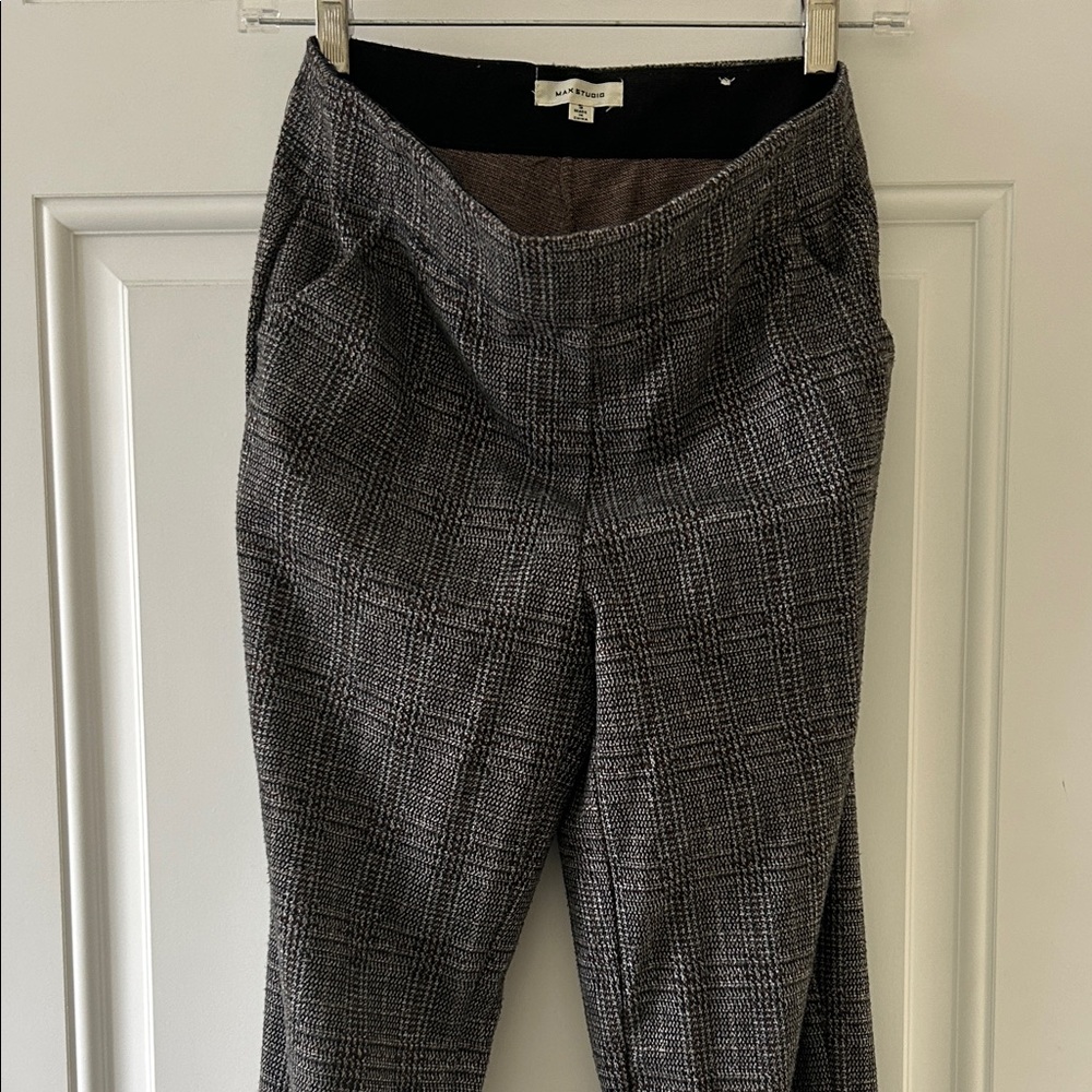 Max Studio Black and Brown Checkered Pants